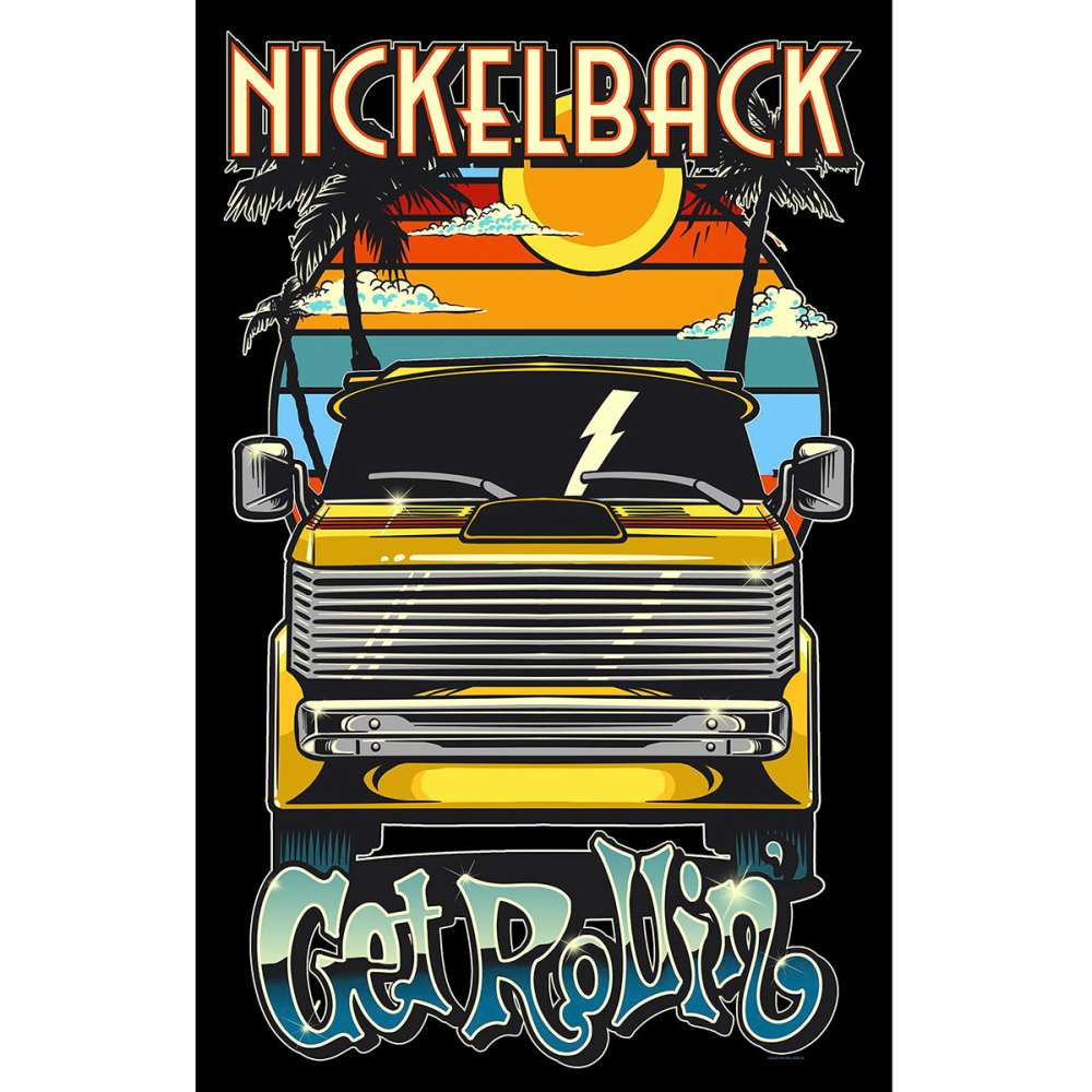 Nickelback - Get Rollin' Textile Poster - Black/Multicolours